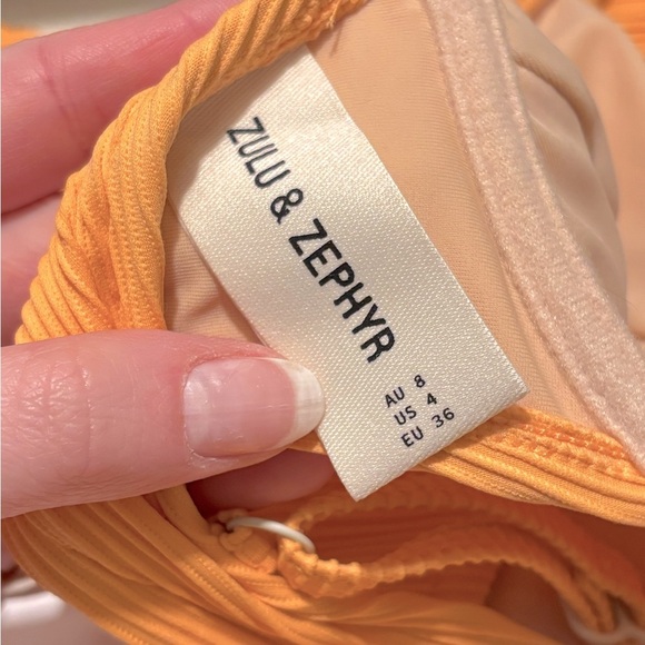 NWT Zulu & Zephyr SET Balconette Ribbed Bra and Bikini Brief in Tangerine Orange - Picture 8 of 9